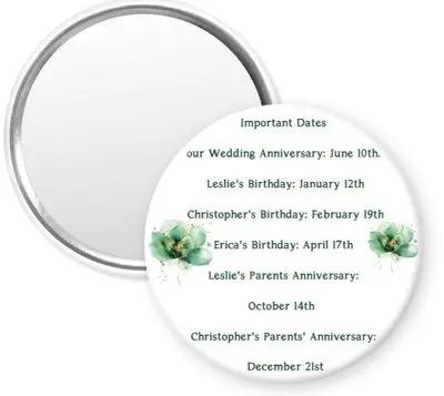 "IMPORTANT DATES PERSONALIZED"