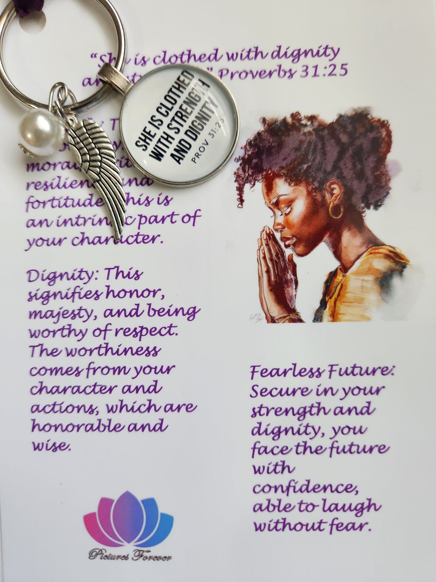 SHE IS CLOTHED WITH DIGINTY KEYCHAIN Pictures Forever