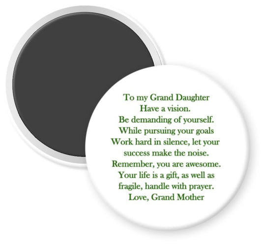 "GRAND DAUGHTER, LOVE GRANDMOTHER"